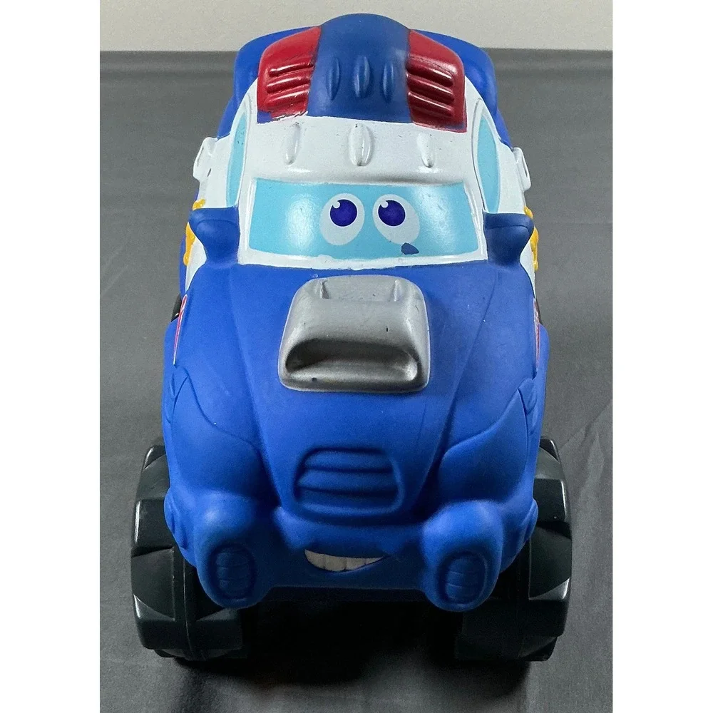 Playskool Wheel Pals Police Car Monster Truck Blue Soft Squeezable Toddler Toy